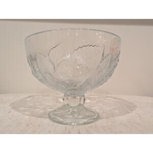 Vintage Paşabahçe Glass Sherbet / Dessert Bowl – Pressed Fruit Original Sticker